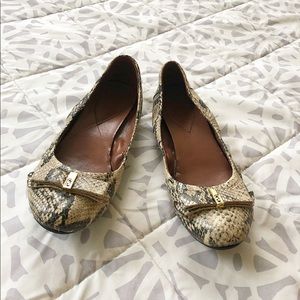 COLE HAAN Snake Print Leather Flats